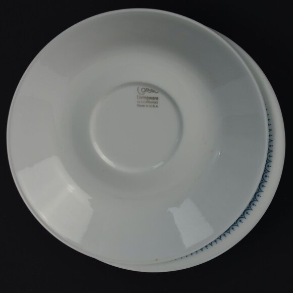 Corelle Corning Snowflake Blue Garland Saucers Lot of 6 - Picture 3 of 3